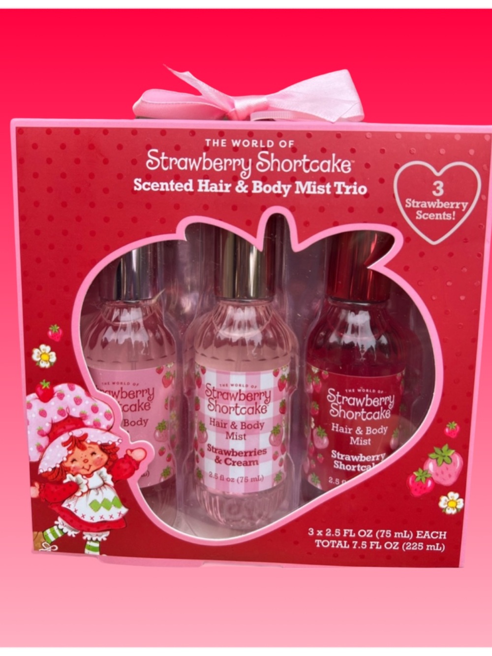 Strawberry Short Scented Hair & Body Mist Trio
